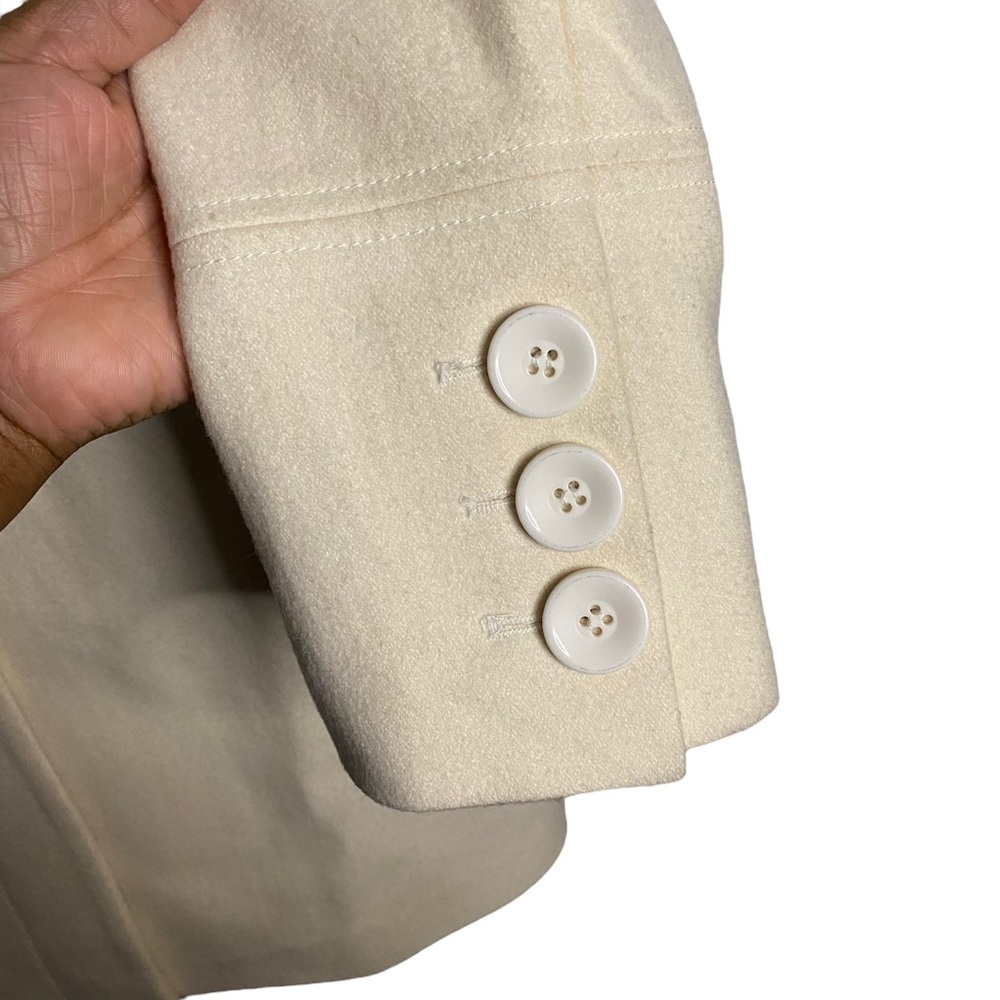 RW&CO Women's Ivory Single Breasted Wool Blend Coat - Picture 5 of 12